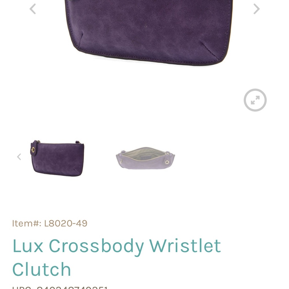 Joy Susan Deep Vegan Suede Purple Lux Wristlet Clutch - Picture 2 of 12